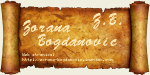 Zorana Bogdanović vizit kartica